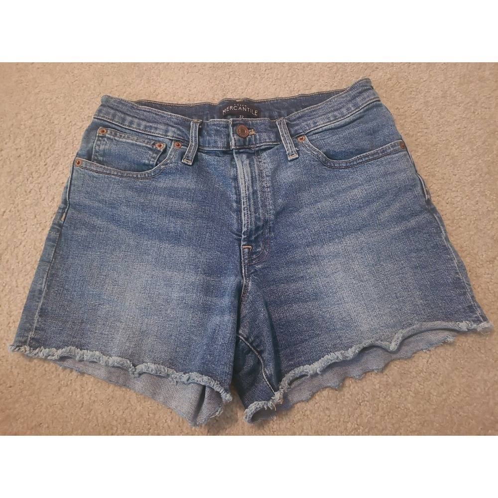 J. Crew Mercantile Womens Size 27 Cutoff Denim Shorts Medium Wash